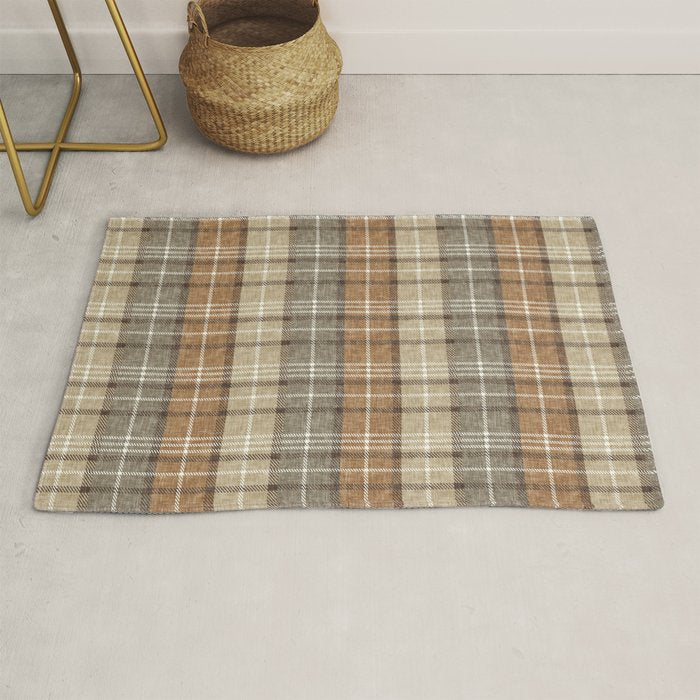fall plaid - neutral earth tones Rug Gallery Image 1