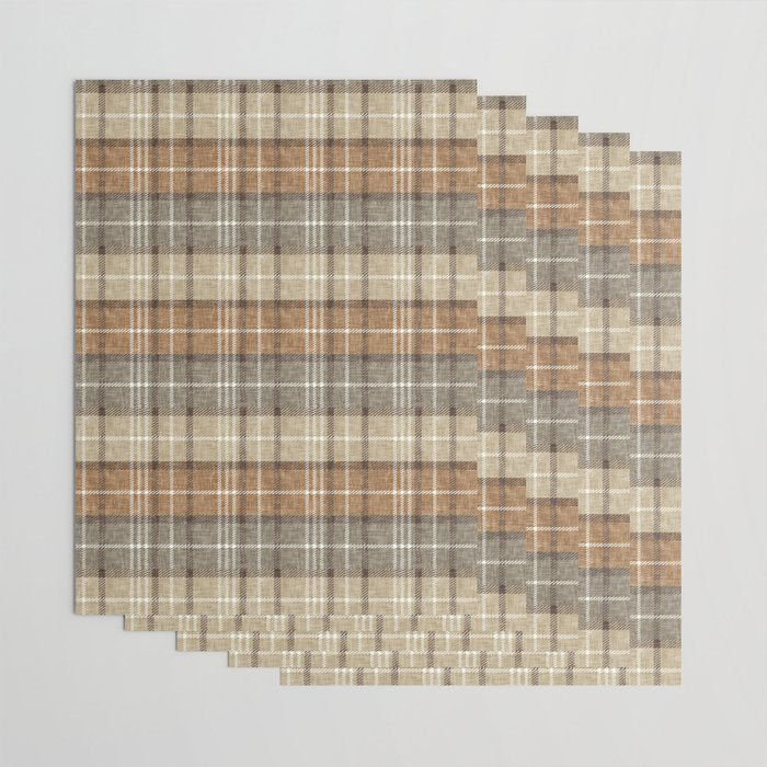 fall plaid - neutral earth tones Wrapping Paper Gallery Image 3