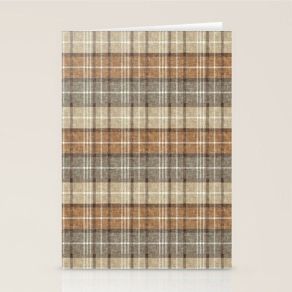 fall plaid - neutral earth tones Stationery Card Gallery Image 2