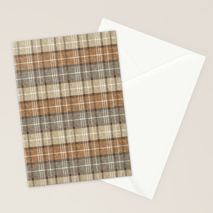 fall plaid - neutral earth tones Stationery Card Gallery Image 2