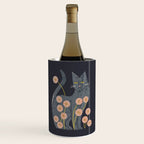 Gray Cat And Flowers Wine Chiller Gallery Image 1