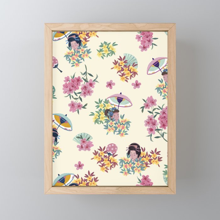 Pastel pink oriental pattern Mini Art Print Gallery Image 1