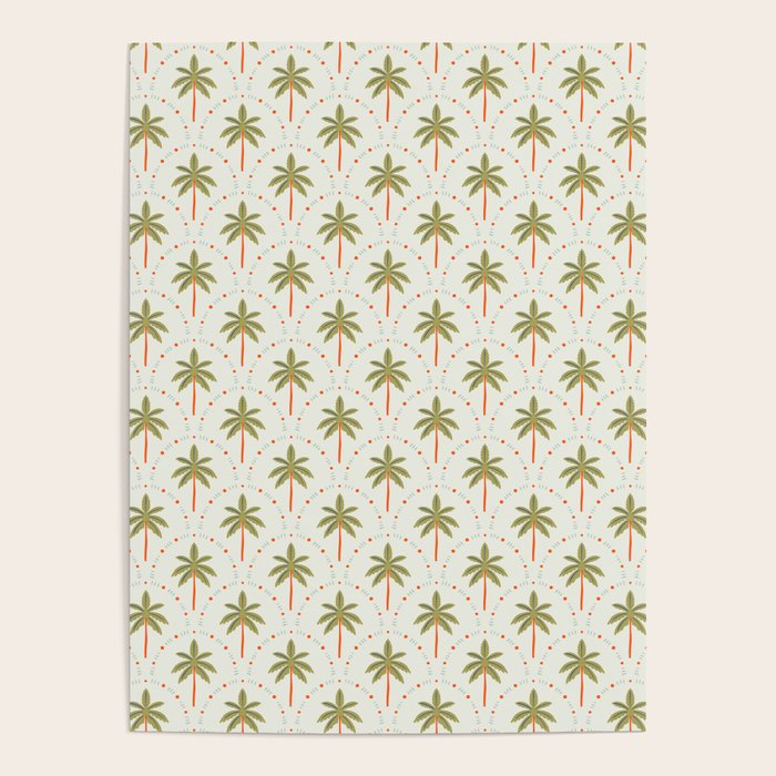 Vintage summer palm tree art pattern Poster Gallery Image 4