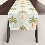 Vintage summer palm tree art pattern Table Runner Gallery Image 1