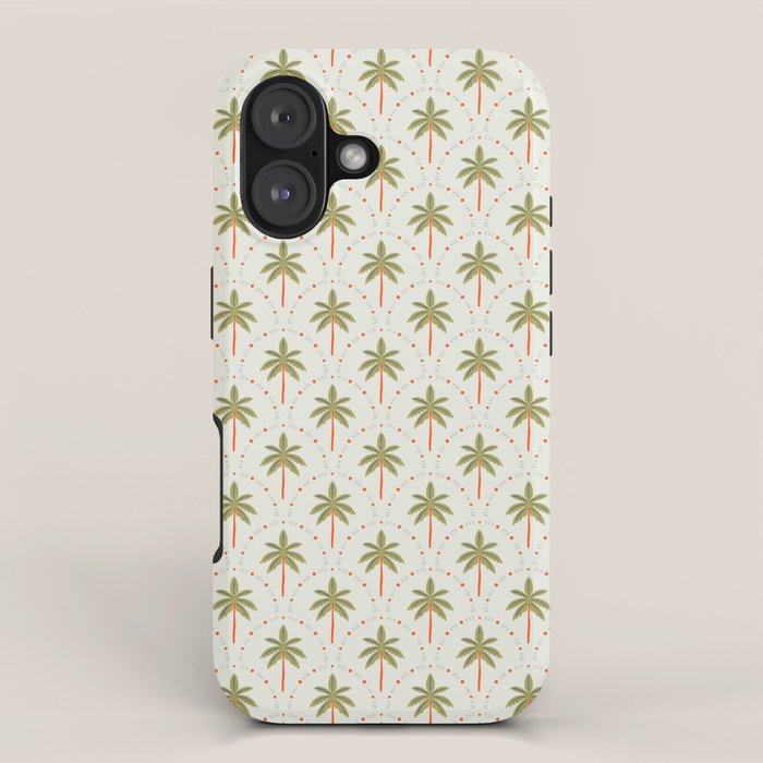 Vintage summer palm tree art pattern iPhone Case Gallery Image 1