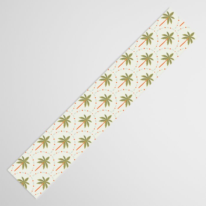 Vintage summer palm tree art pattern Table Runner Gallery Image 3