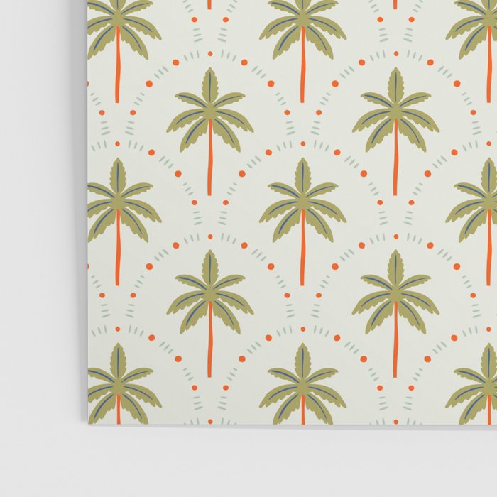 Vintage summer palm tree art pattern Poster Gallery Image 3