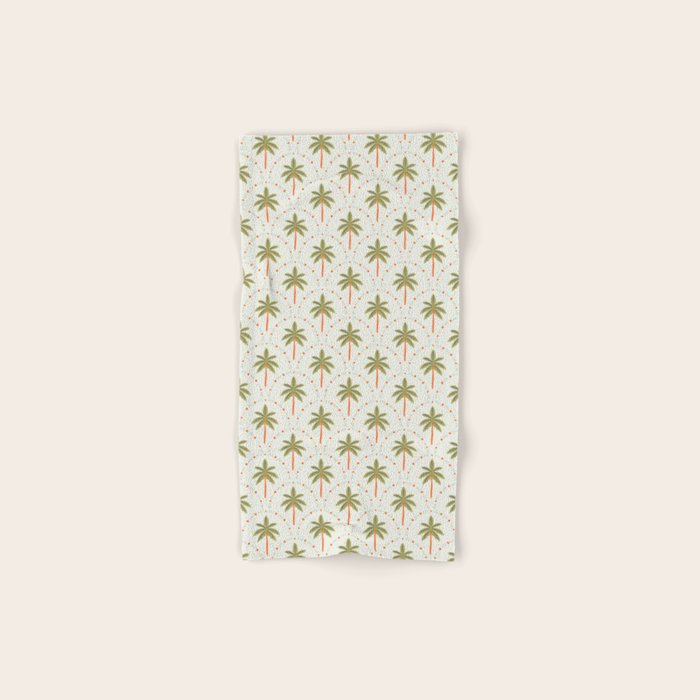 Vintage summer palm tree art pattern Bath Towel Gallery Image 1