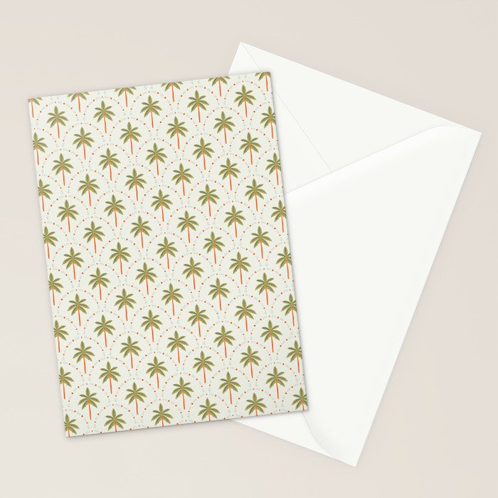 Vintage summer palm tree art pattern Stationery Card Gallery Image 2