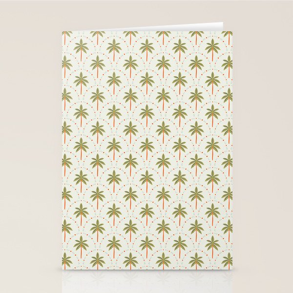 Vintage summer palm tree art pattern Stationery Card Gallery Image 2