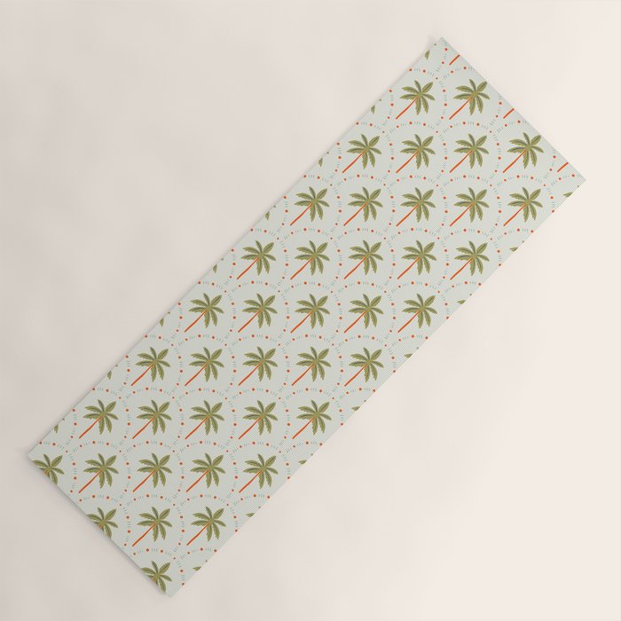 Vintage summer palm tree art pattern Yoga Mat Gallery Image 1