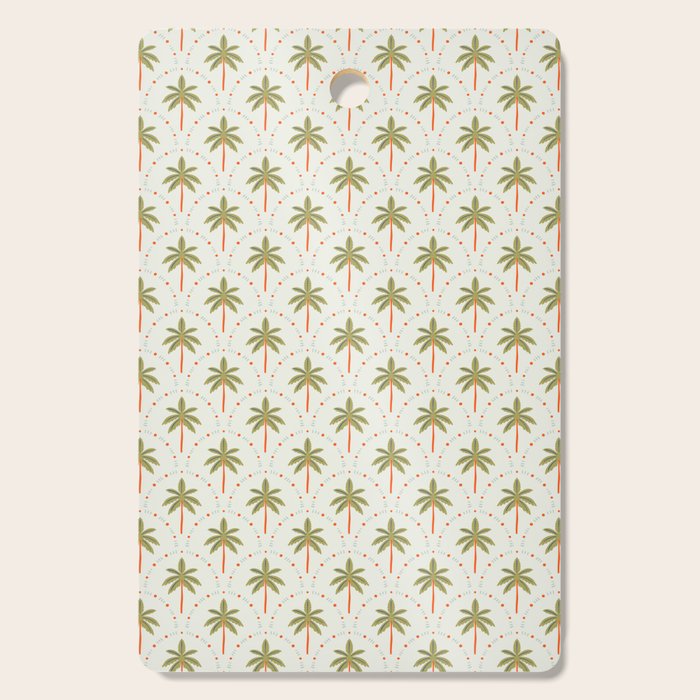 Vintage summer palm tree art pattern Cutting Board Gallery Image 1