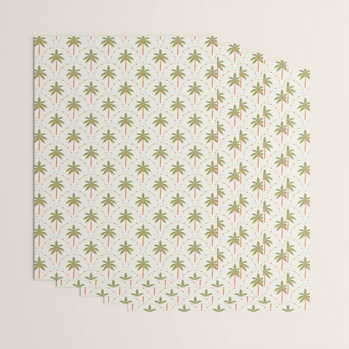 Vintage summer palm tree art pattern Wrapping Paper Gallery Image 3