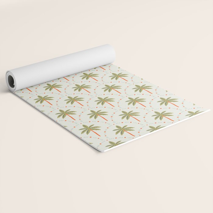 Vintage summer palm tree art pattern Yoga Mat Gallery Image 2