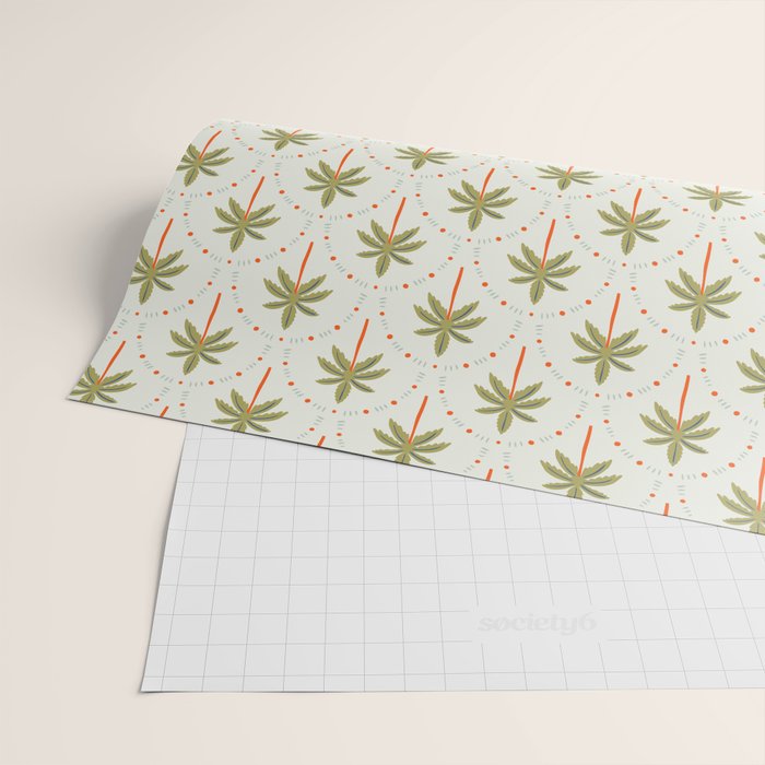 Vintage summer palm tree art pattern Wrapping Paper Gallery Image 2
