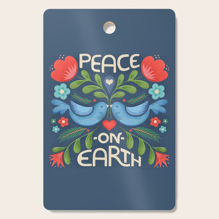 Peace On Earth Doves - Blue Cutting Board Gallery Image 1