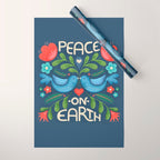 Peace On Earth Doves - Blue Wrapping Paper Gallery Image 1