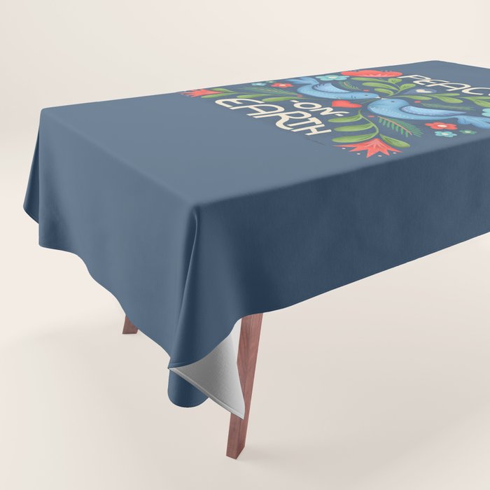 Peace On Earth Doves - Blue Tablecloth Gallery Image 1
