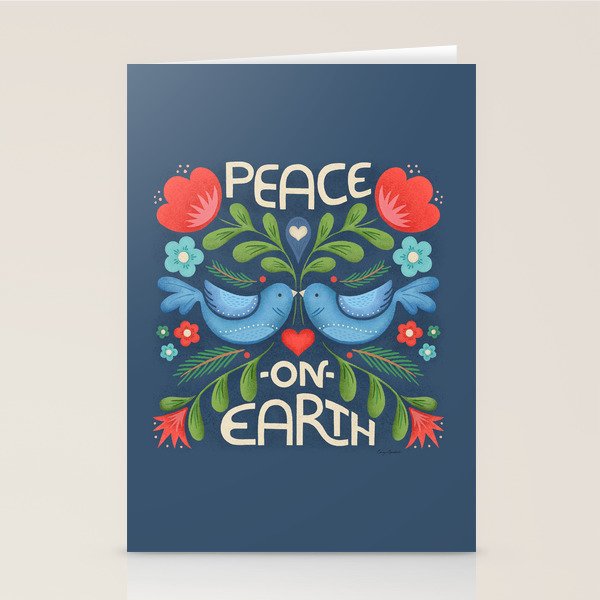Peace On Earth Doves - Blue Stationery Card Gallery Image 1