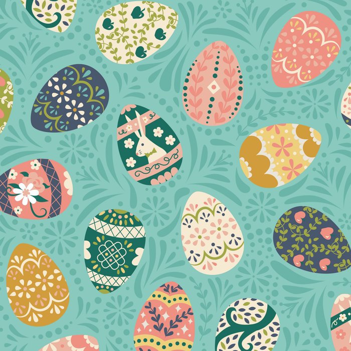 Floral Easter Eggs - Aqua Coffee Mug Gallery Image 2