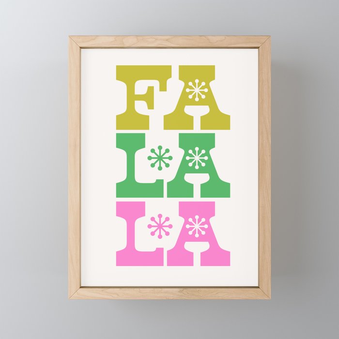 Fa La La- Pink & Green Mini Art Print Gallery Image 1