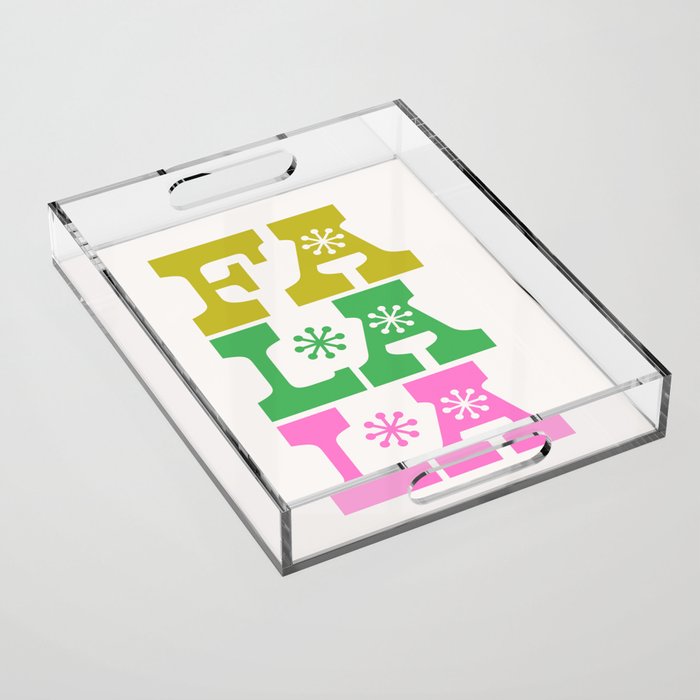 Fa La La- Pink & Green Acrylic Tray Gallery Image 1