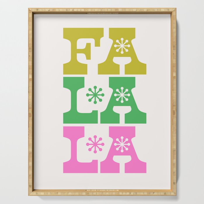 Fa La La- Pink & Green Serving Tray Gallery Image 1