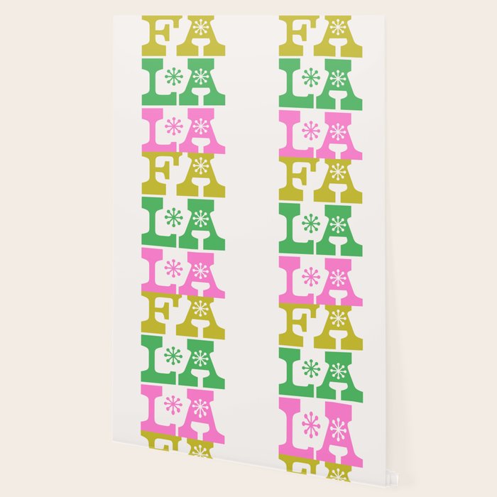 Fa La La- Pink & Green Wallpaper Gallery Image 2