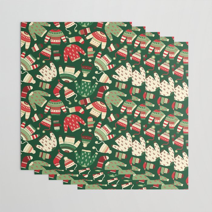 Ugly Christmas Fashion red green white Wrapping Paper Gallery Image 3