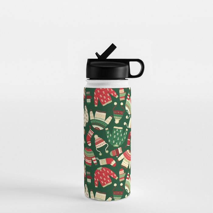 Ugly Christmas Fashion red green white Water Bottle Gallery Image 1
