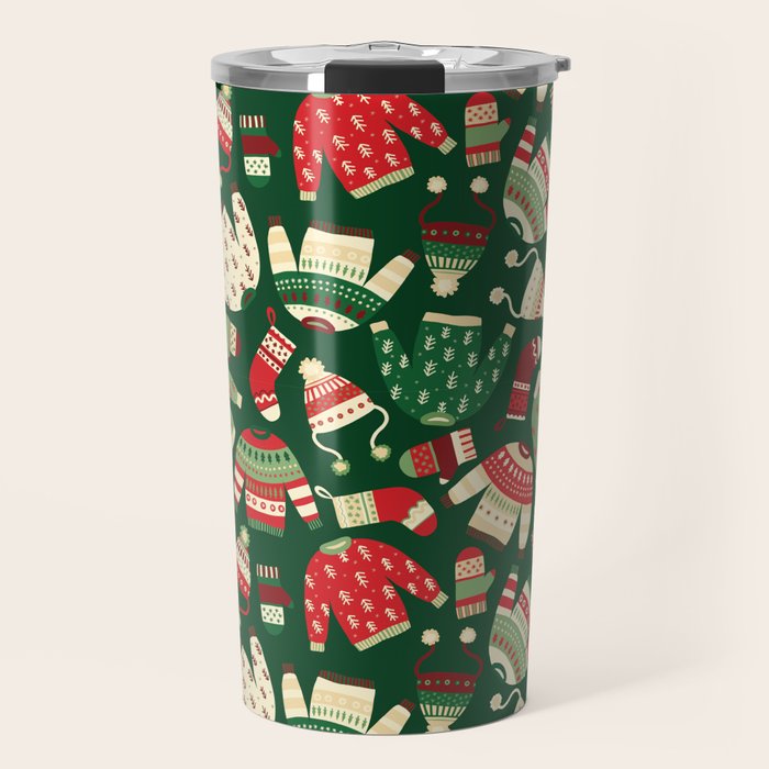 Ugly Christmas Fashion red green white Travel Mug Gallery Image 1
