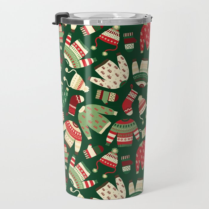 Ugly Christmas Fashion red green white Travel Mug Gallery Image 3