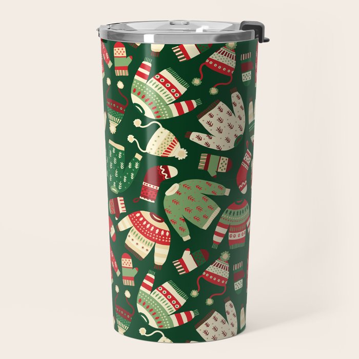 Ugly Christmas Fashion red green white Travel Mug Gallery Image 2