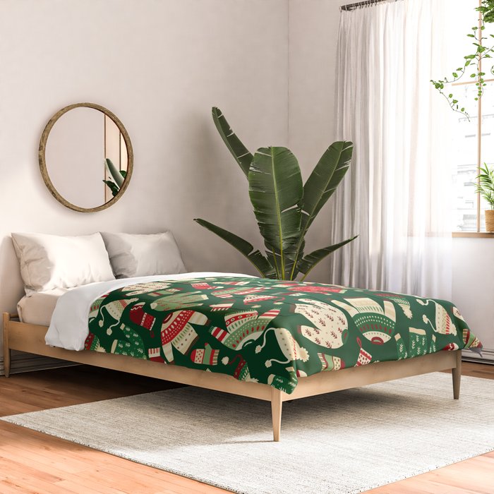 Ugly Christmas Fashion red green white Comforter Gallery Image 2