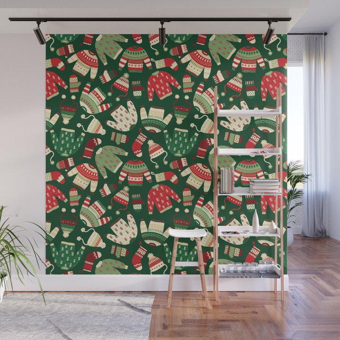Ugly Christmas Fashion red green white Wall Mural Gallery Image 1