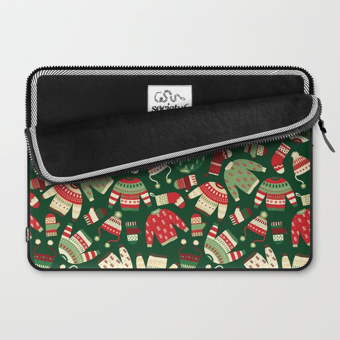 Ugly Christmas Fashion red green white Laptop Sleeve Gallery Image 2