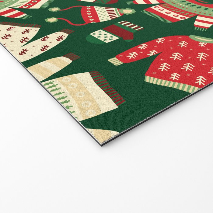 Ugly Christmas Fashion red green white Welcome Mat Gallery Image 2