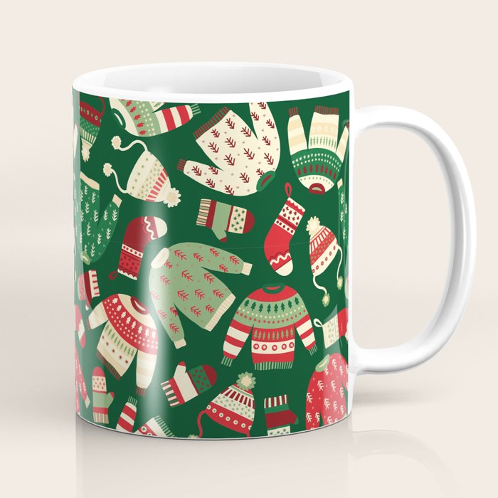 Ugly Christmas Fashion red green white Coffee Mug Gallery Image 1