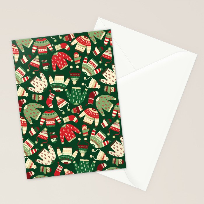 Ugly Christmas Fashion red green white Stationery Card Gallery Image 2