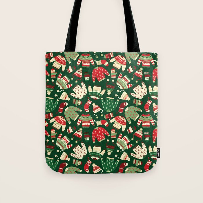 Ugly Christmas Fashion red green white Tote Bag Gallery Image 1
