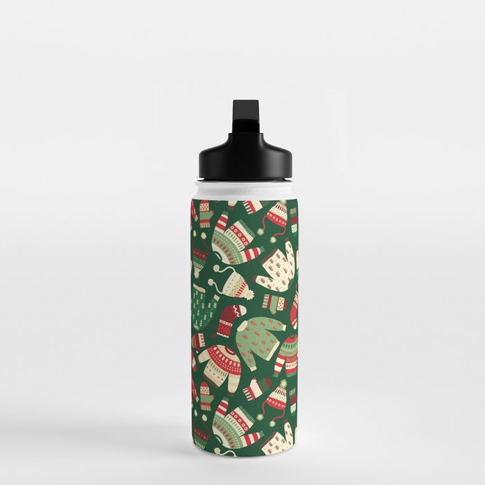 Ugly Christmas Fashion red green white Water Bottle Gallery Image 3