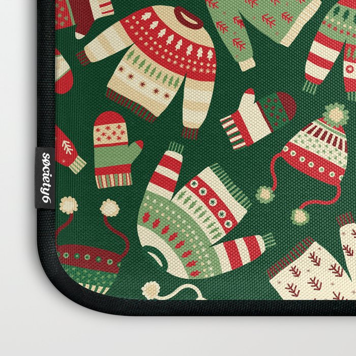 Ugly Christmas Fashion red green white Laptop Sleeve Gallery Image 3