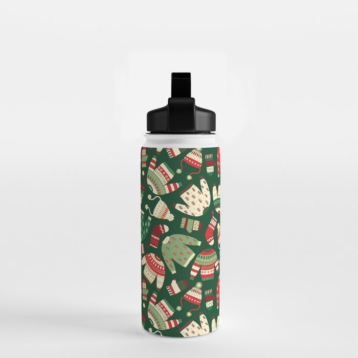 Ugly Christmas Fashion red green white Water Bottle Gallery Image 2