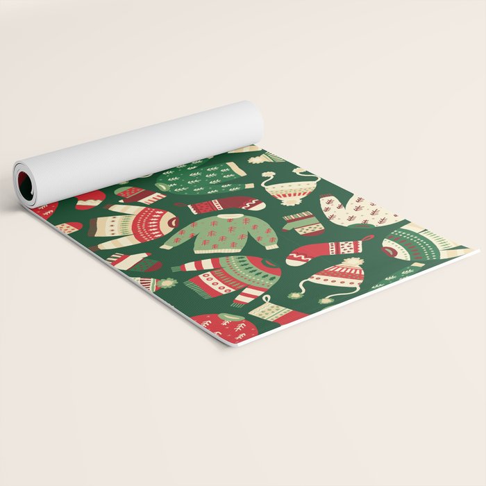 Ugly Christmas Fashion red green white Yoga Mat Gallery Image 2