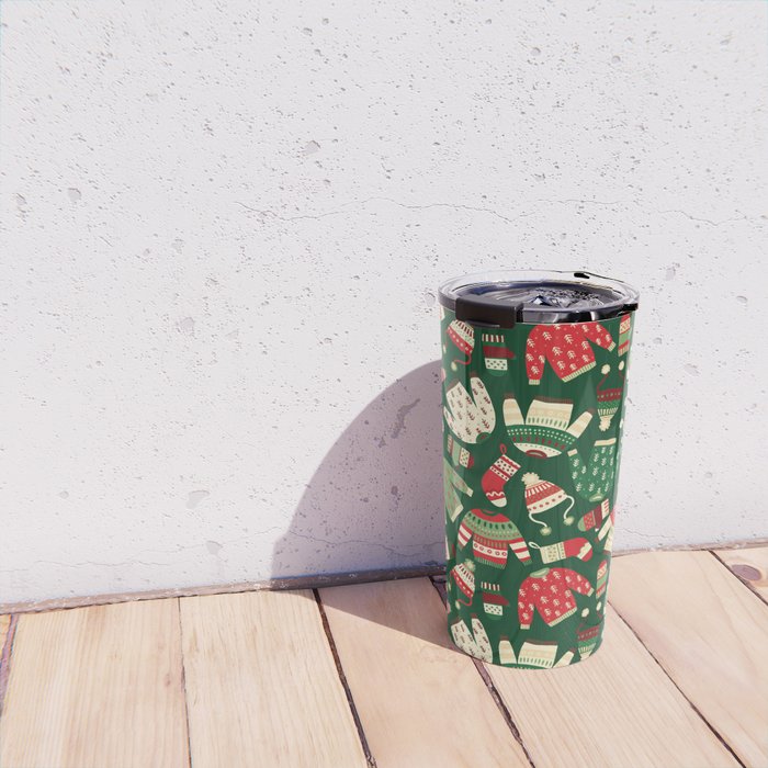 Ugly Christmas Fashion red green white Travel Mug Gallery Image 4
