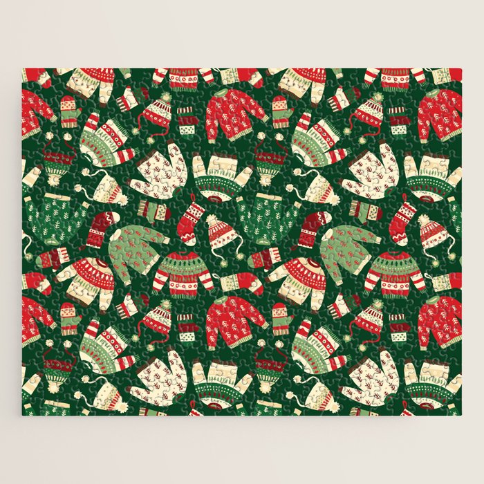 Ugly Christmas Fashion red green white Jigsaw Puzzle Gallery Image 1