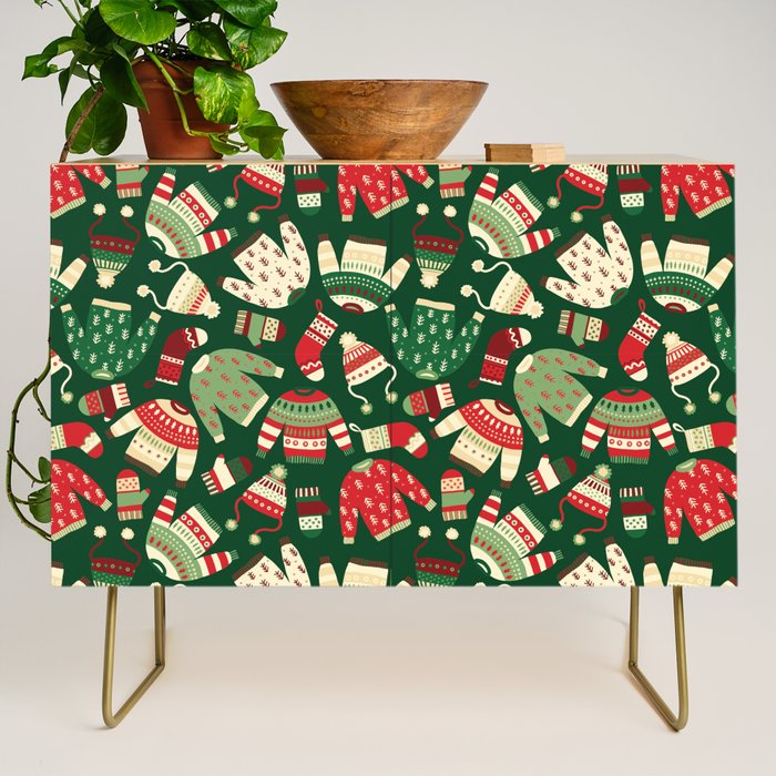 Ugly Christmas Fashion red green white Credenza Gallery Image 1