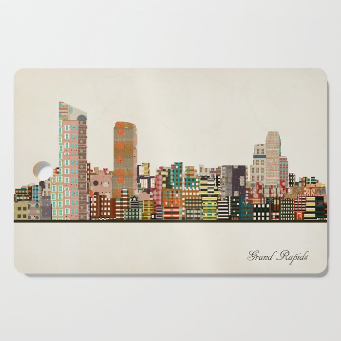 grand rapids michigan skyline Cutting Board Gallery Image 1