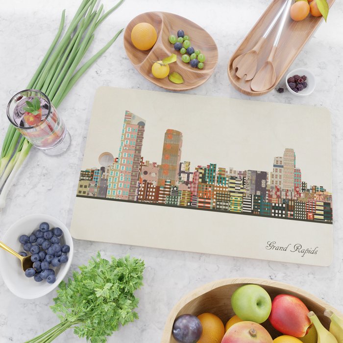grand rapids michigan skyline Cutting Board Gallery Image 2