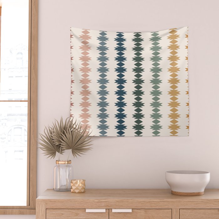 Geometric Southwestern Pattern XLI Wall Tapestry Gallery Image 2